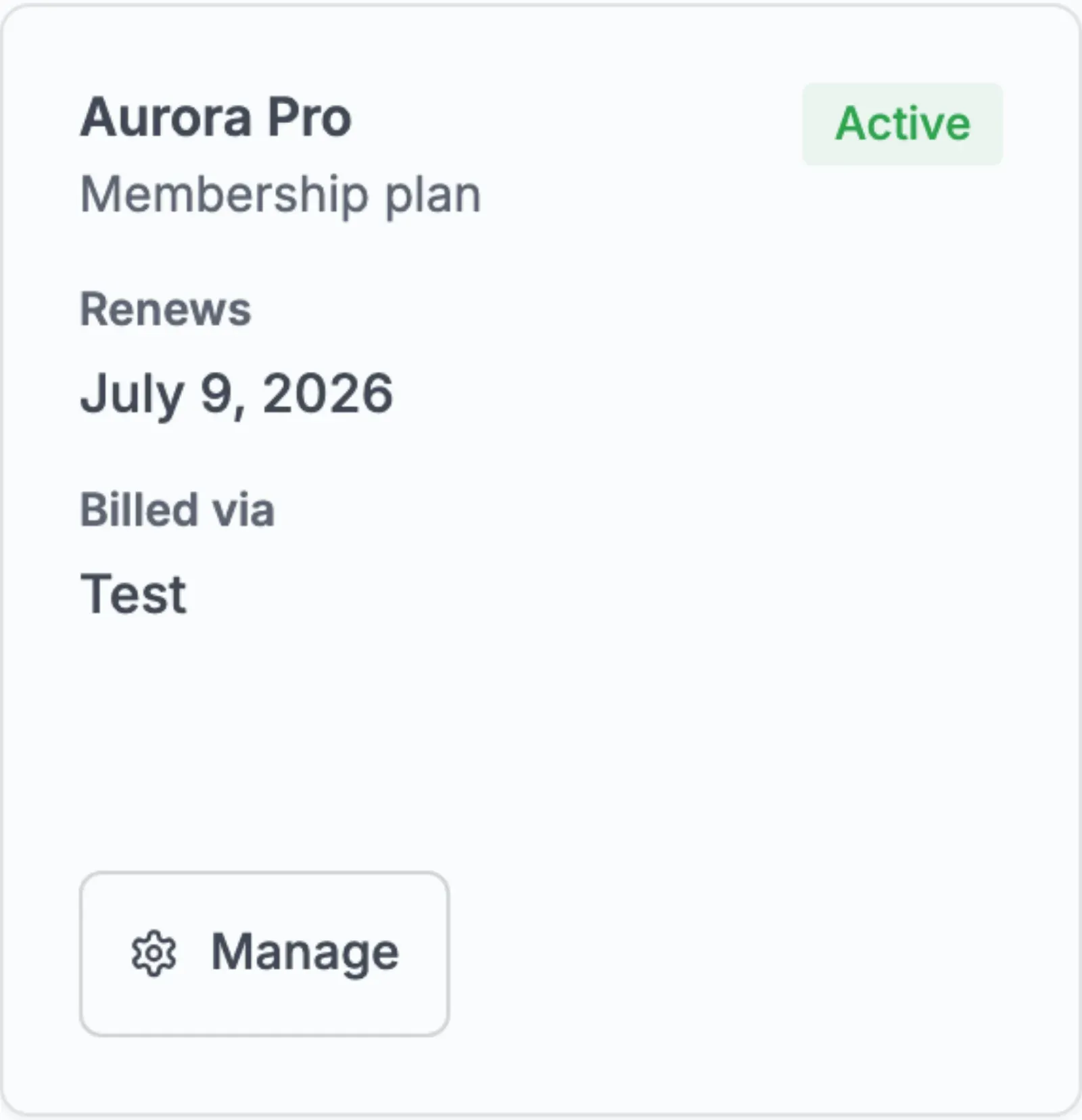 Subscription card