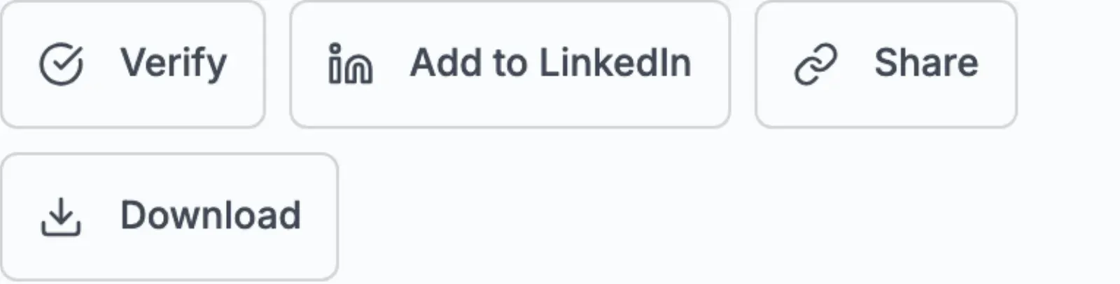 Certificate card actions