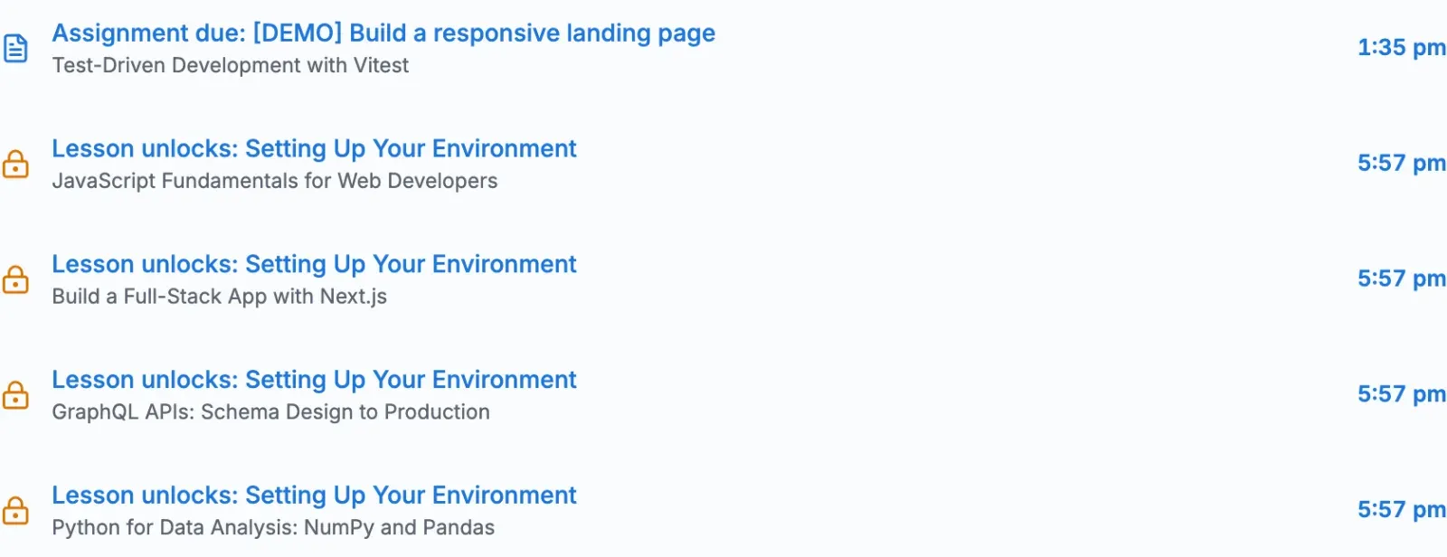 Recent activity