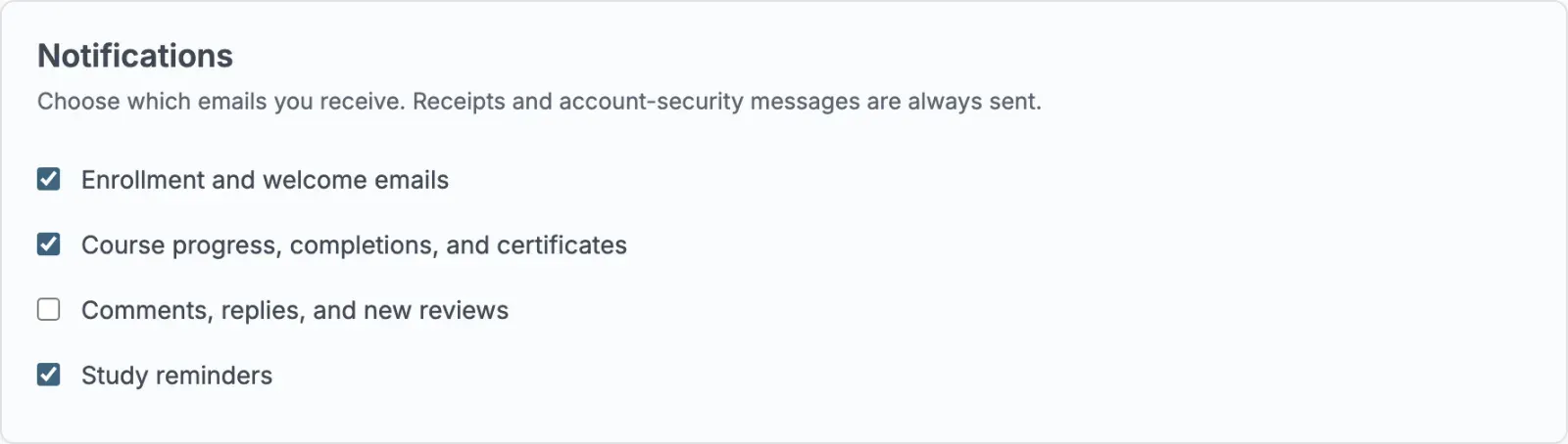 Notification preferences