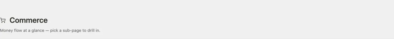 Commerce empty state header