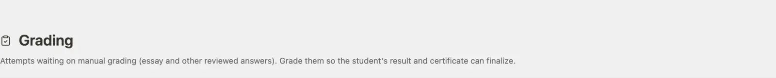 Grading inbox header
