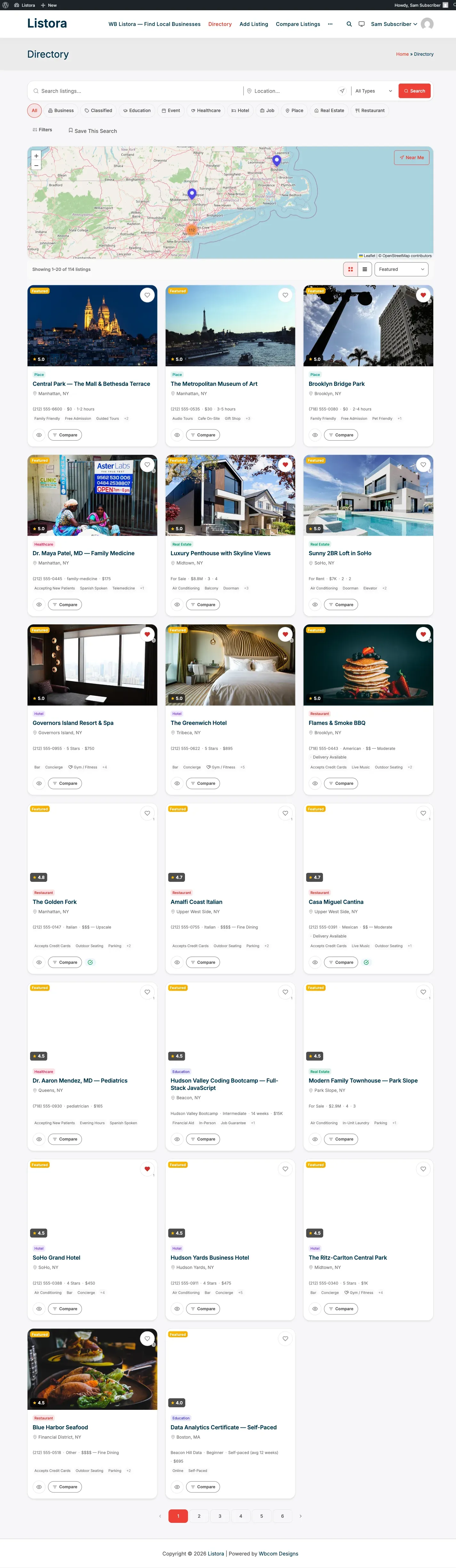 Advanced Search - power filters expanded above the listing grid