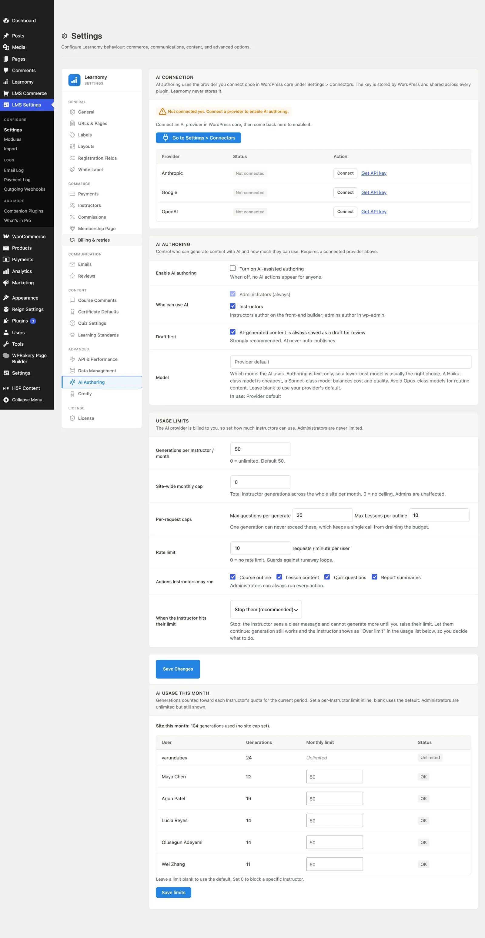 AI connection status