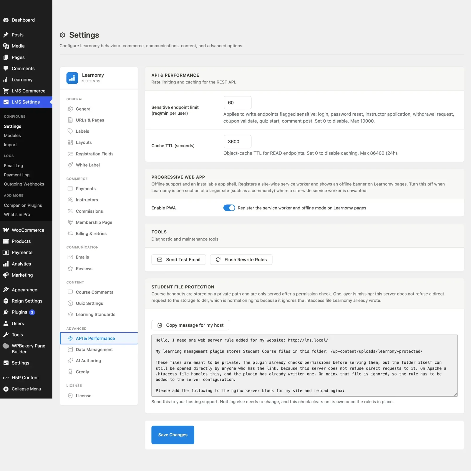API and Performance first view