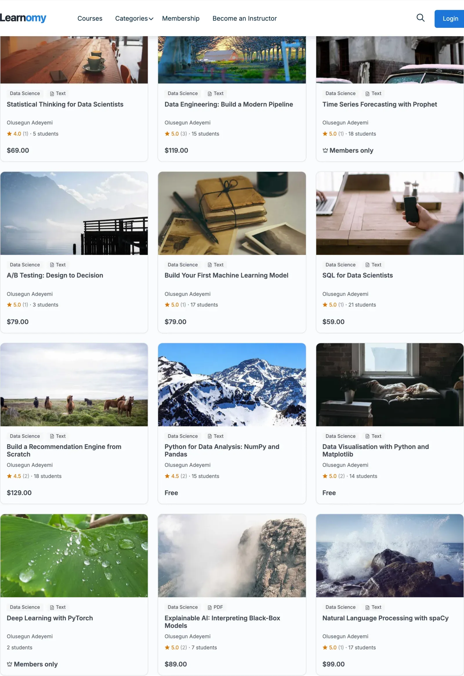 Category grid