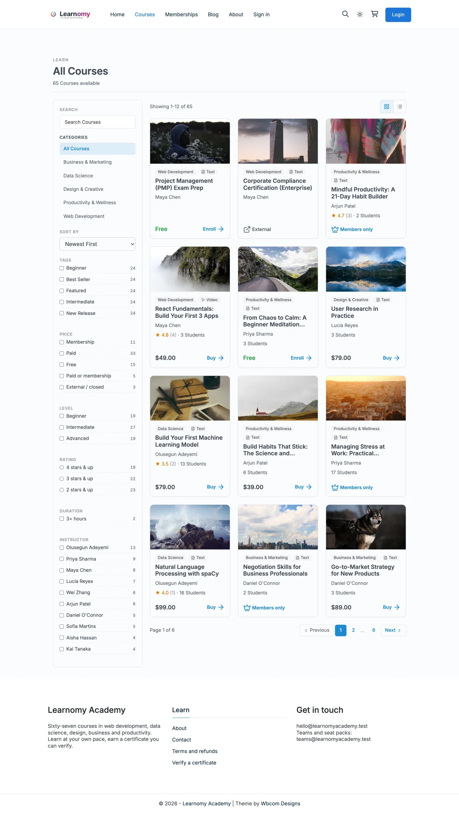 Course catalog