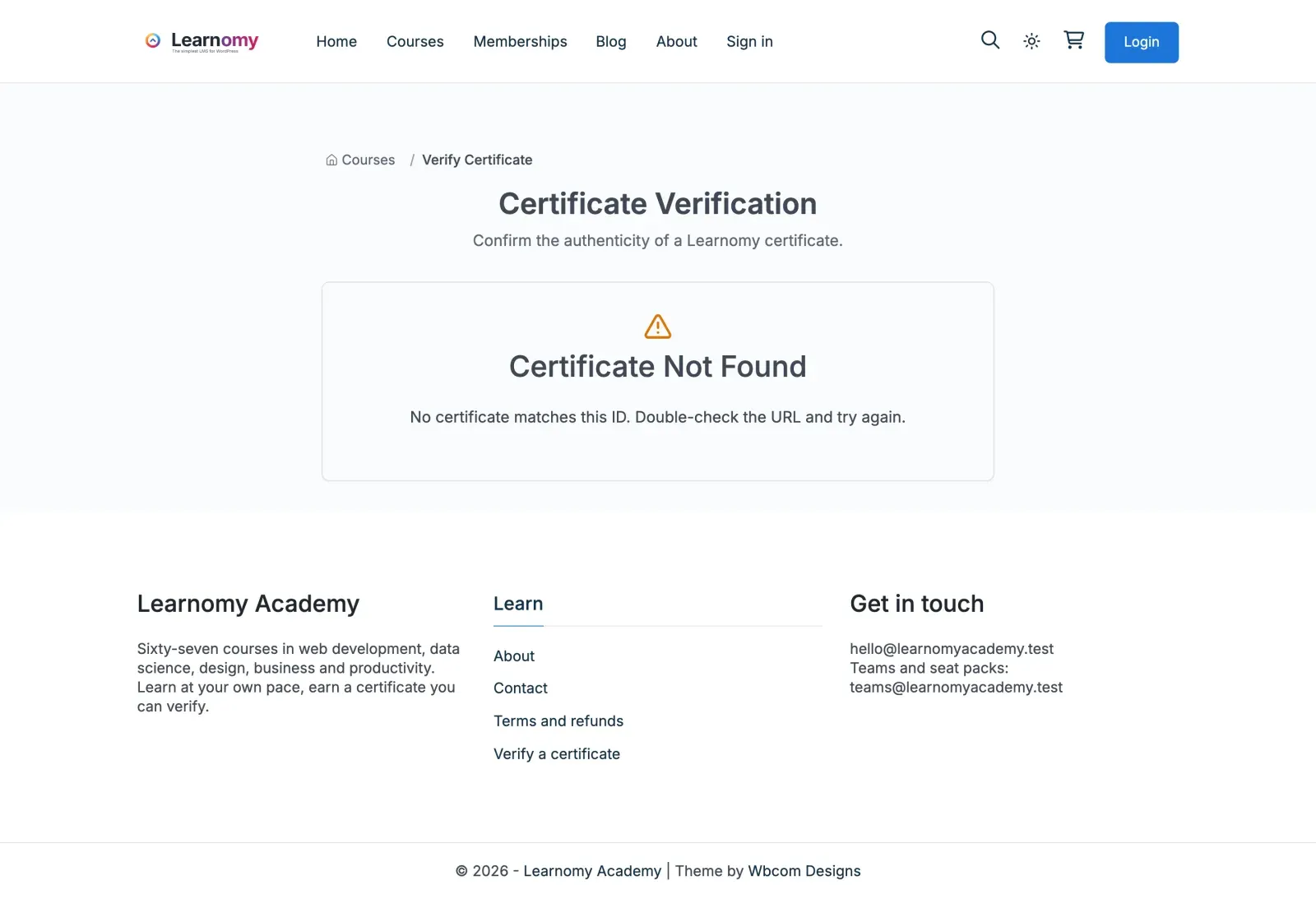 Valid certificate verification result