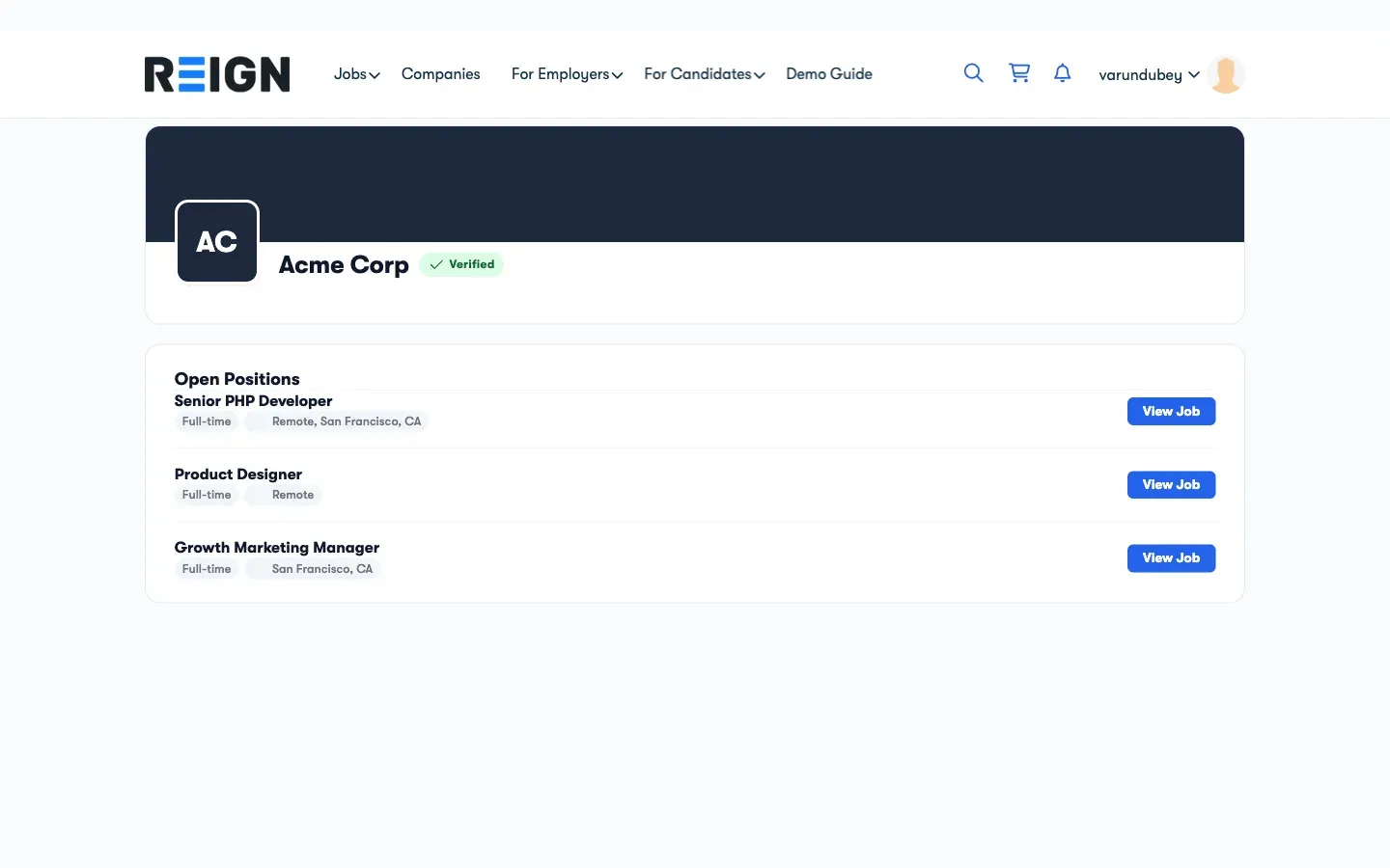 Company Profile - Public Page