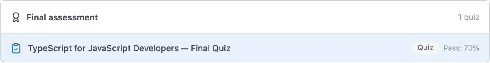 Final quiz card