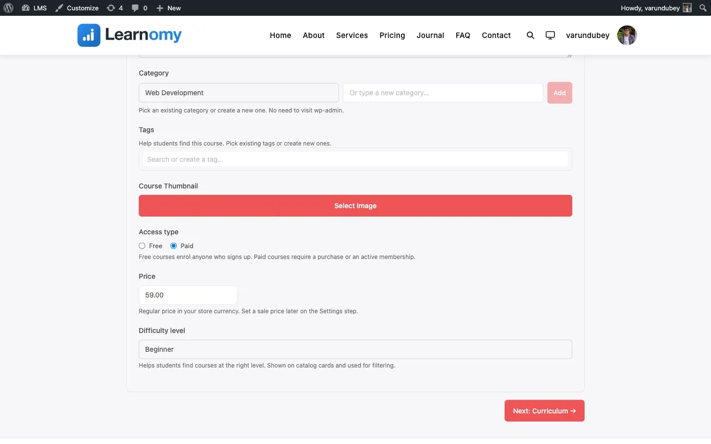 Course difficulty and target audience first view
