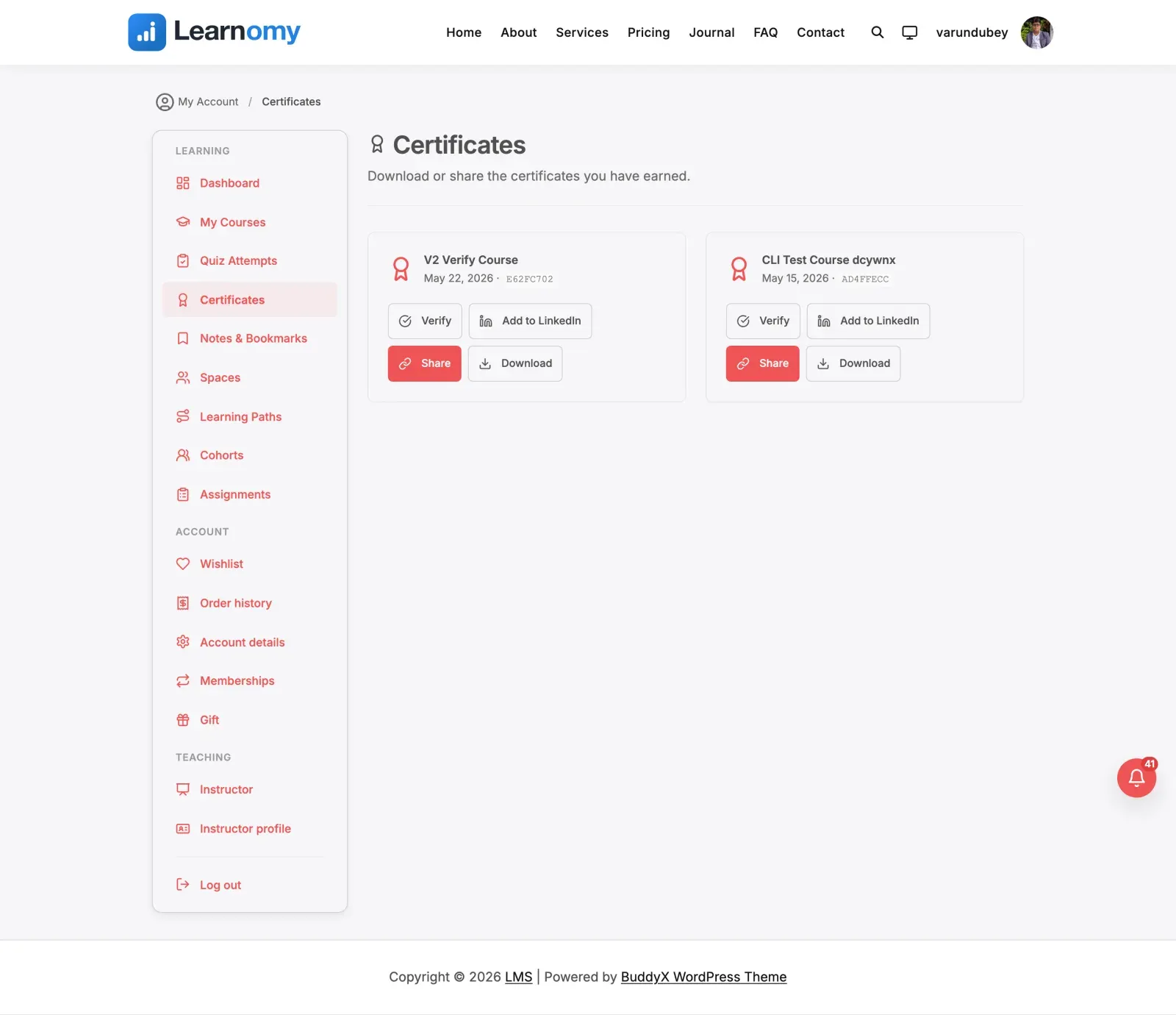 Download and print a certificate first view