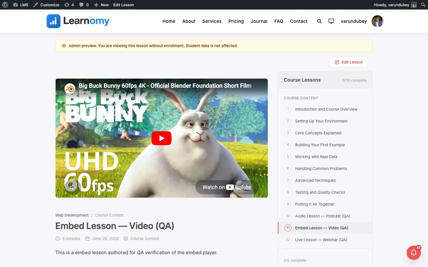 Embedding video and external content first view