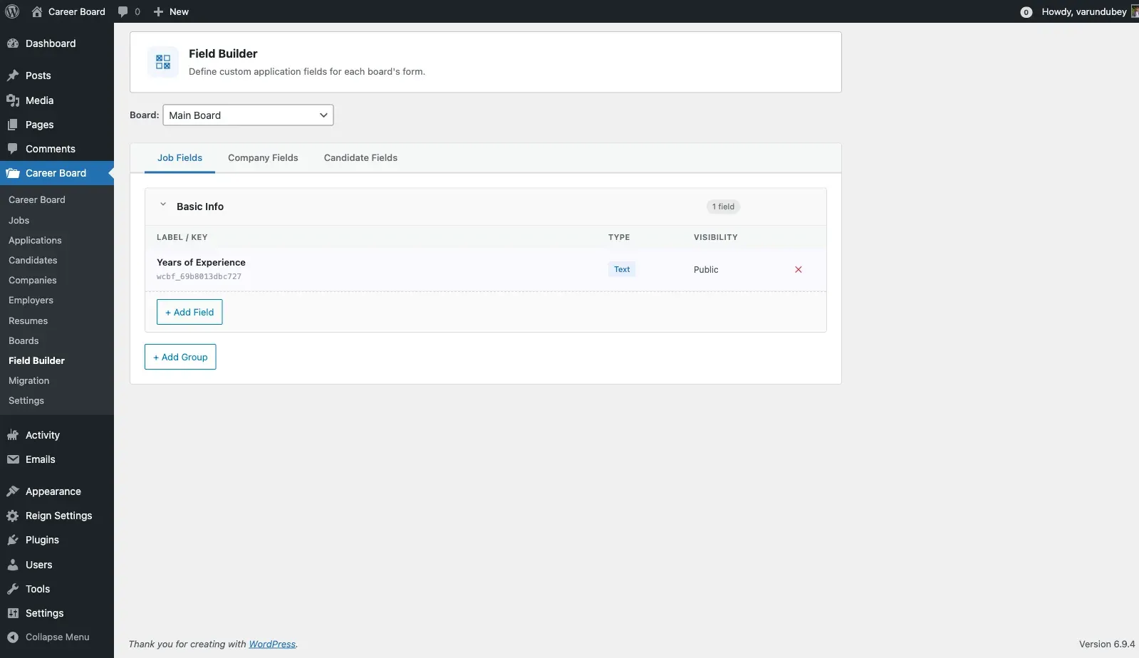 Adding a Custom Field