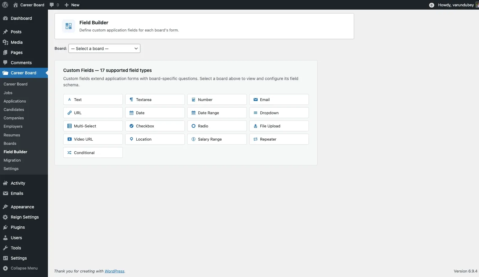 Field Builder — Admin Interface