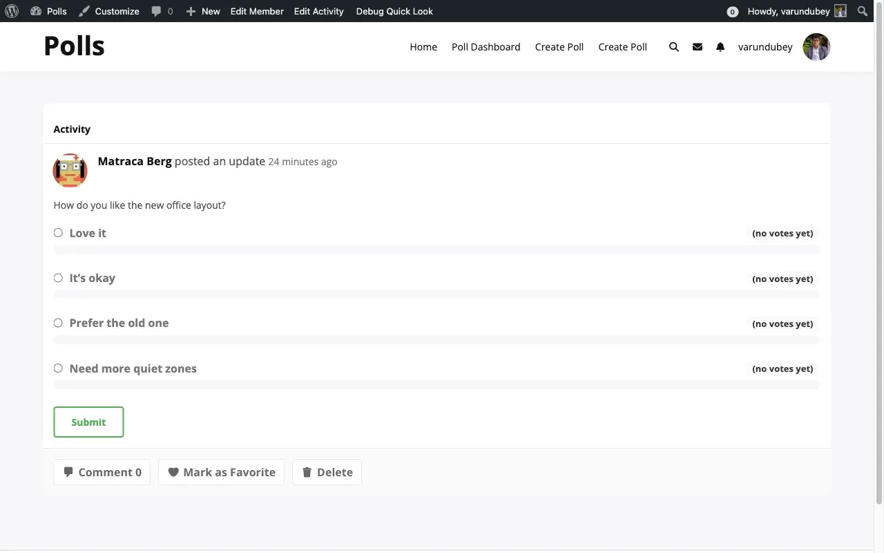 Single Activity Poll View