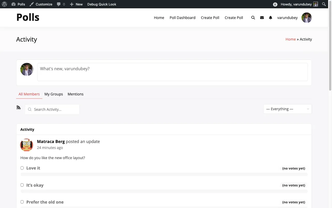 Activity Polls in Feed