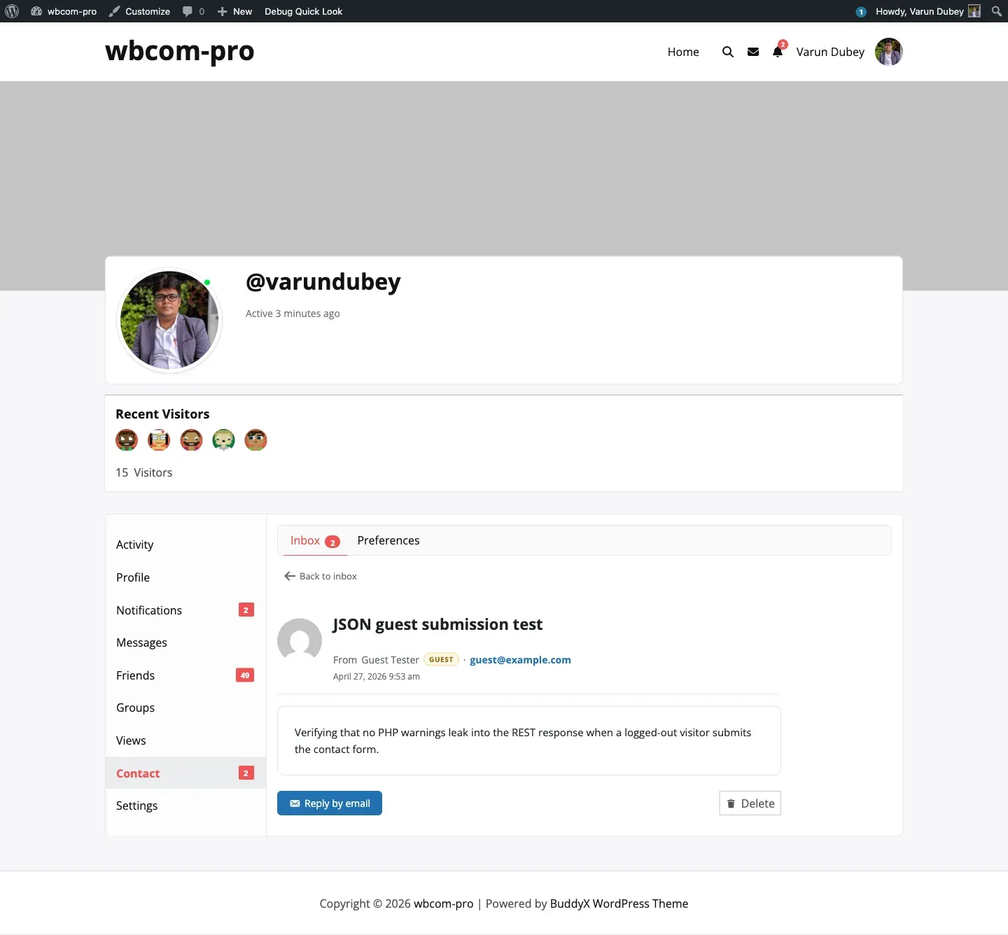 Single message view
