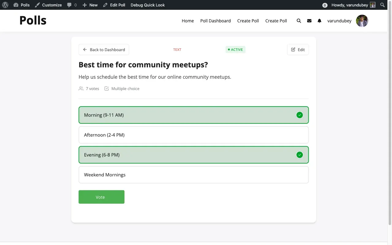 Multi-select Poll Example
