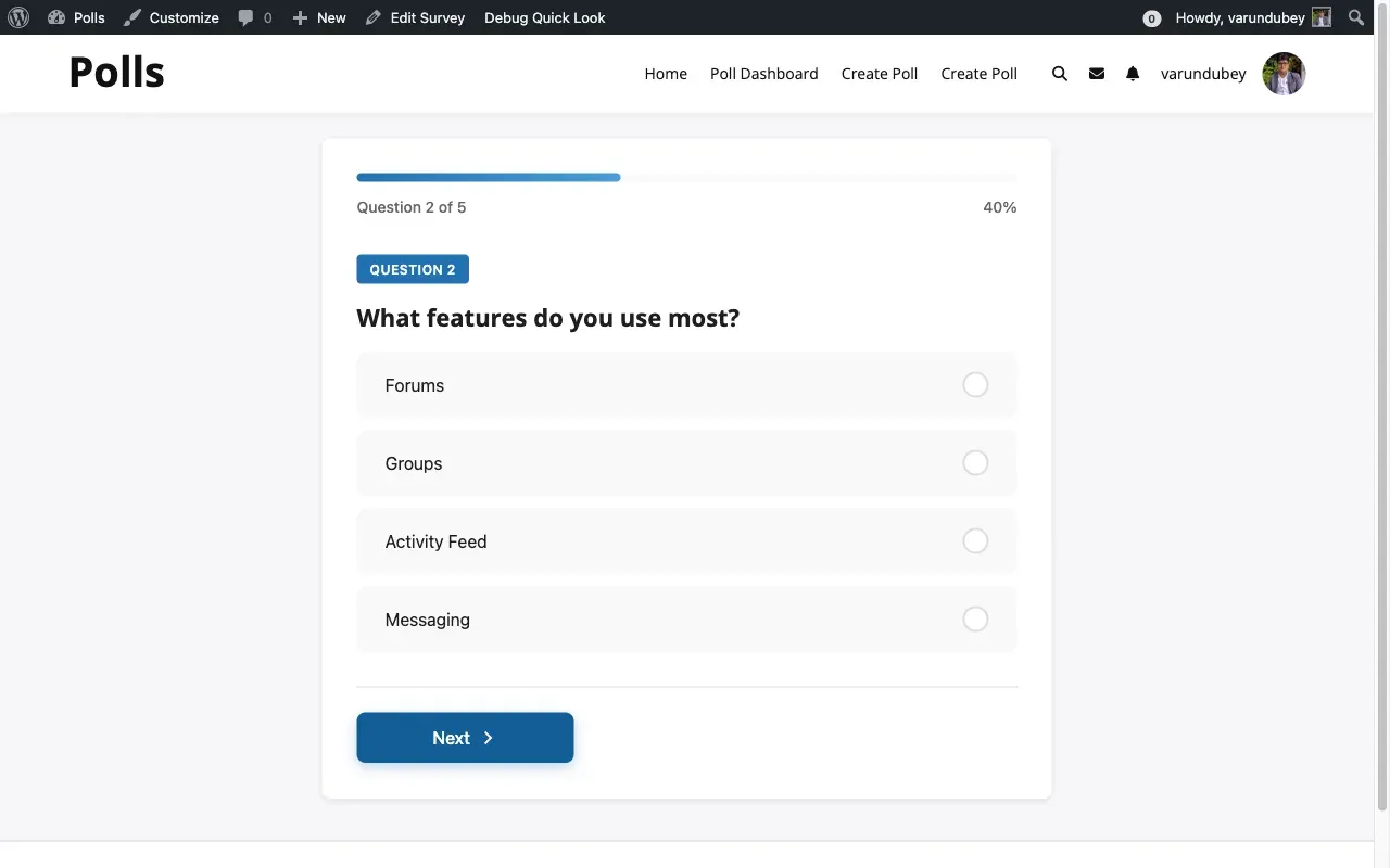 Survey Navigation Buttons