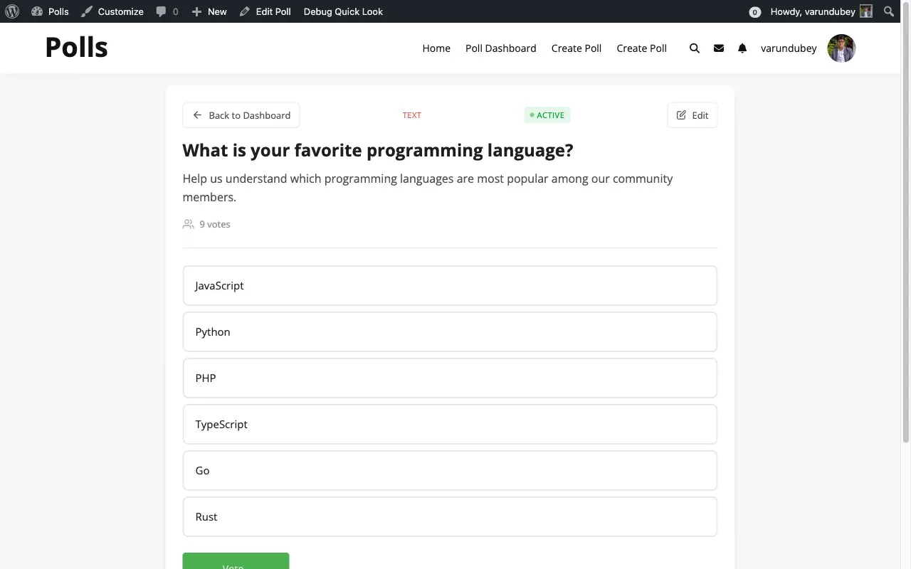 Text Poll Example