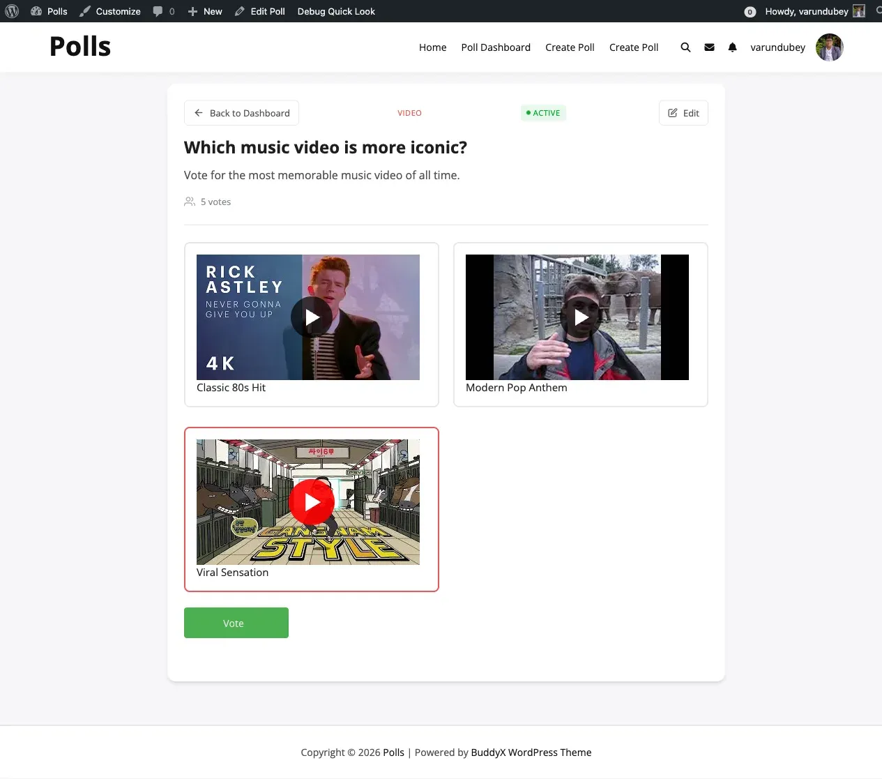 Video Poll Example