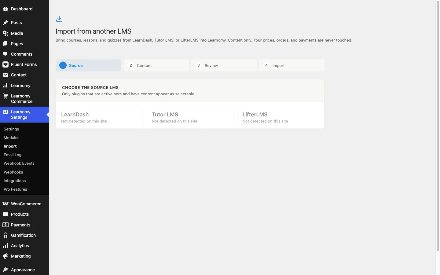 The Learnomy LMS importer