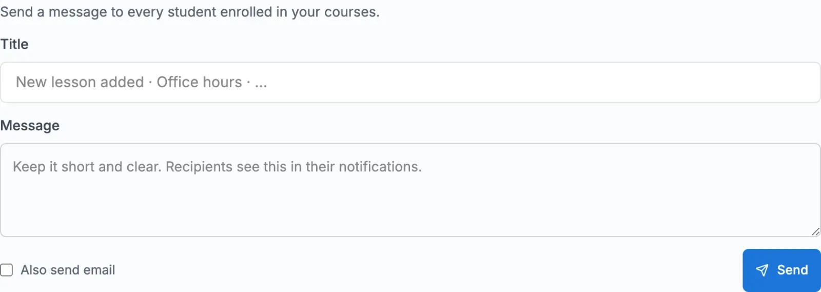 Announcements section