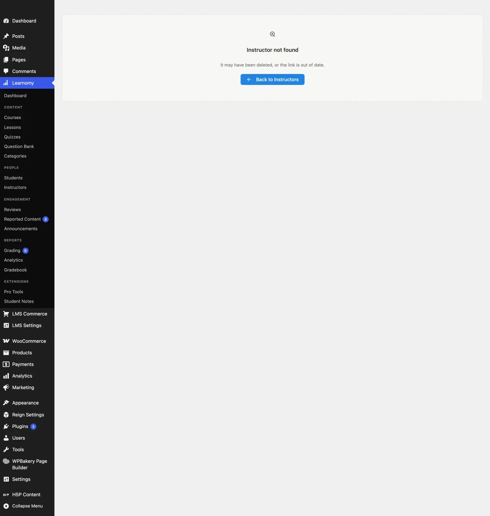 The instructor detail page header