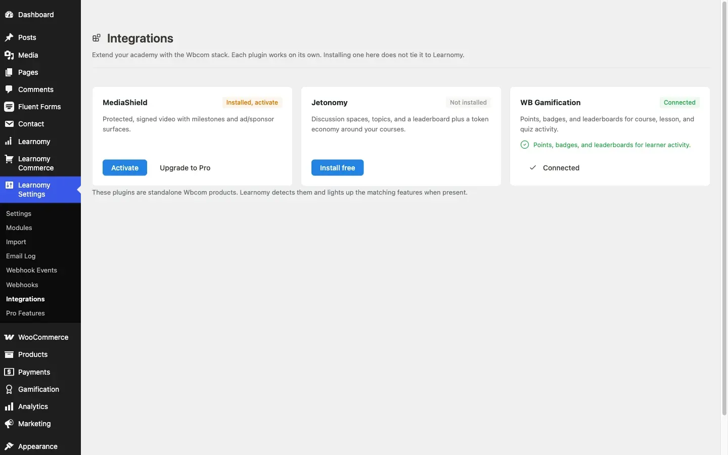 Learnomy Wbcom integrations
