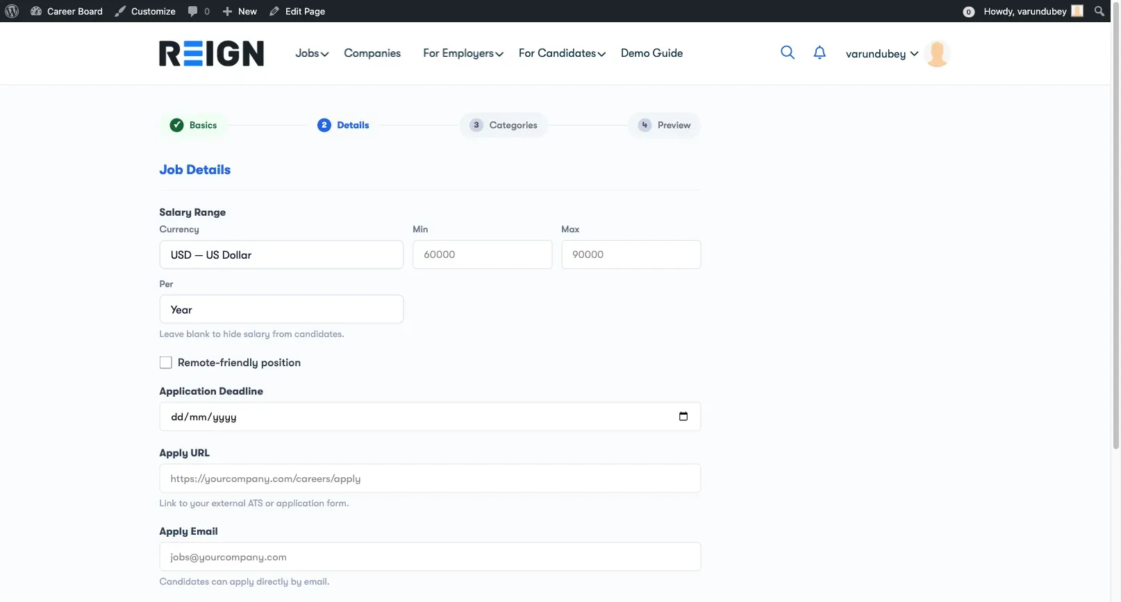 Job Form - Review Step