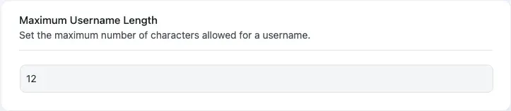 Maximum Username Length
