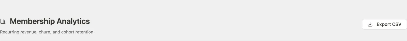 Membership Analytics header