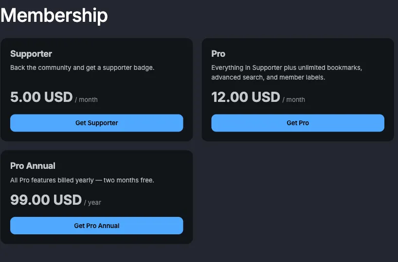What members see - the pricing page where they pick a plan and check out through the gateway you offer