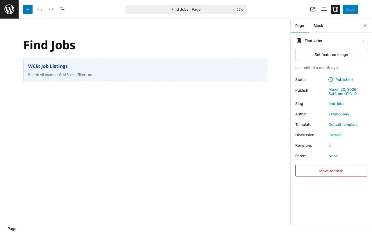 metaFilter attribute in the block inspector