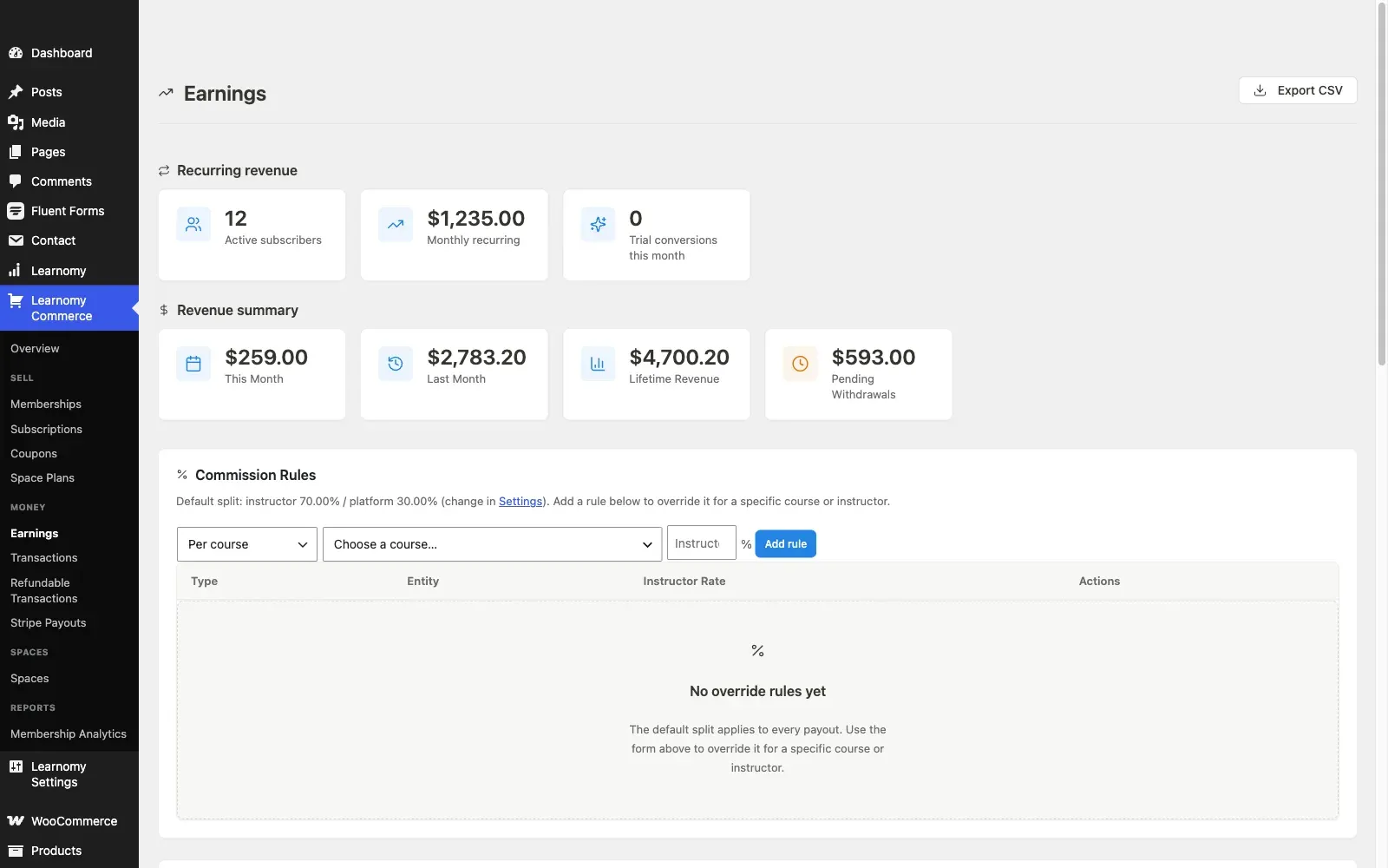 Learnomy Stripe Connect payouts