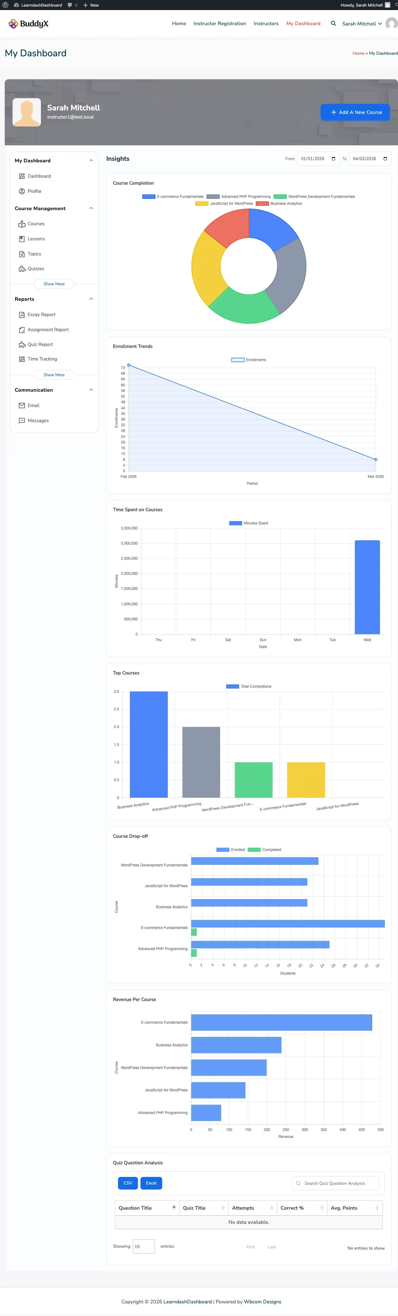 Instructor Insights Dashboard