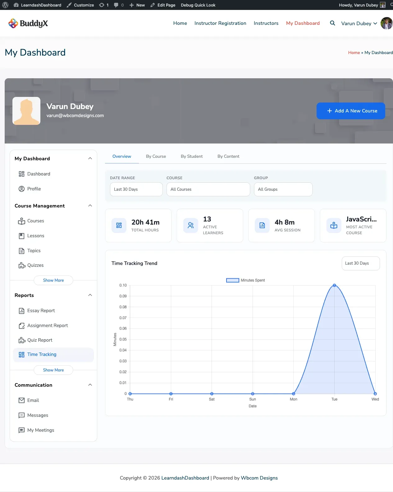 Admin Time Tracking Report