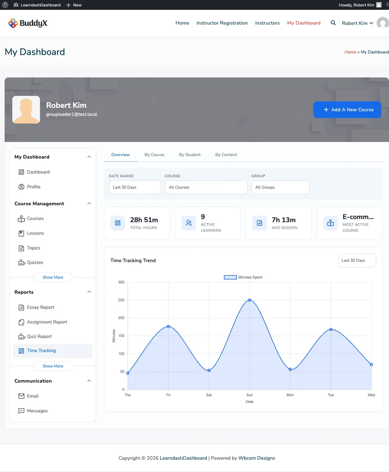Group Leader Time Tracking Report