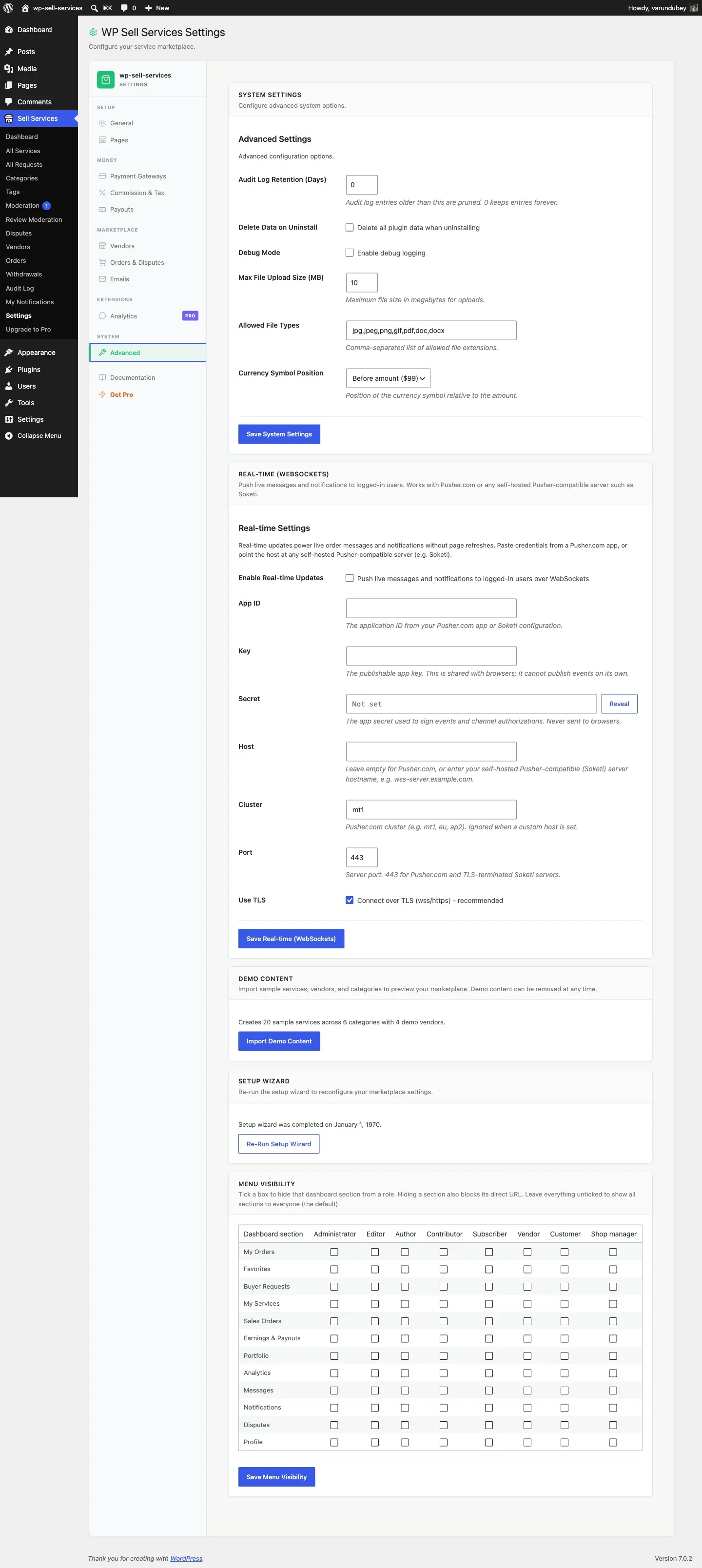 Advanced Settings Tab