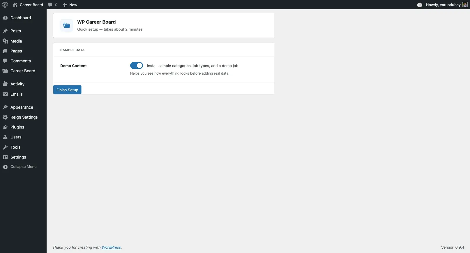 Setup Wizard - Pages Created