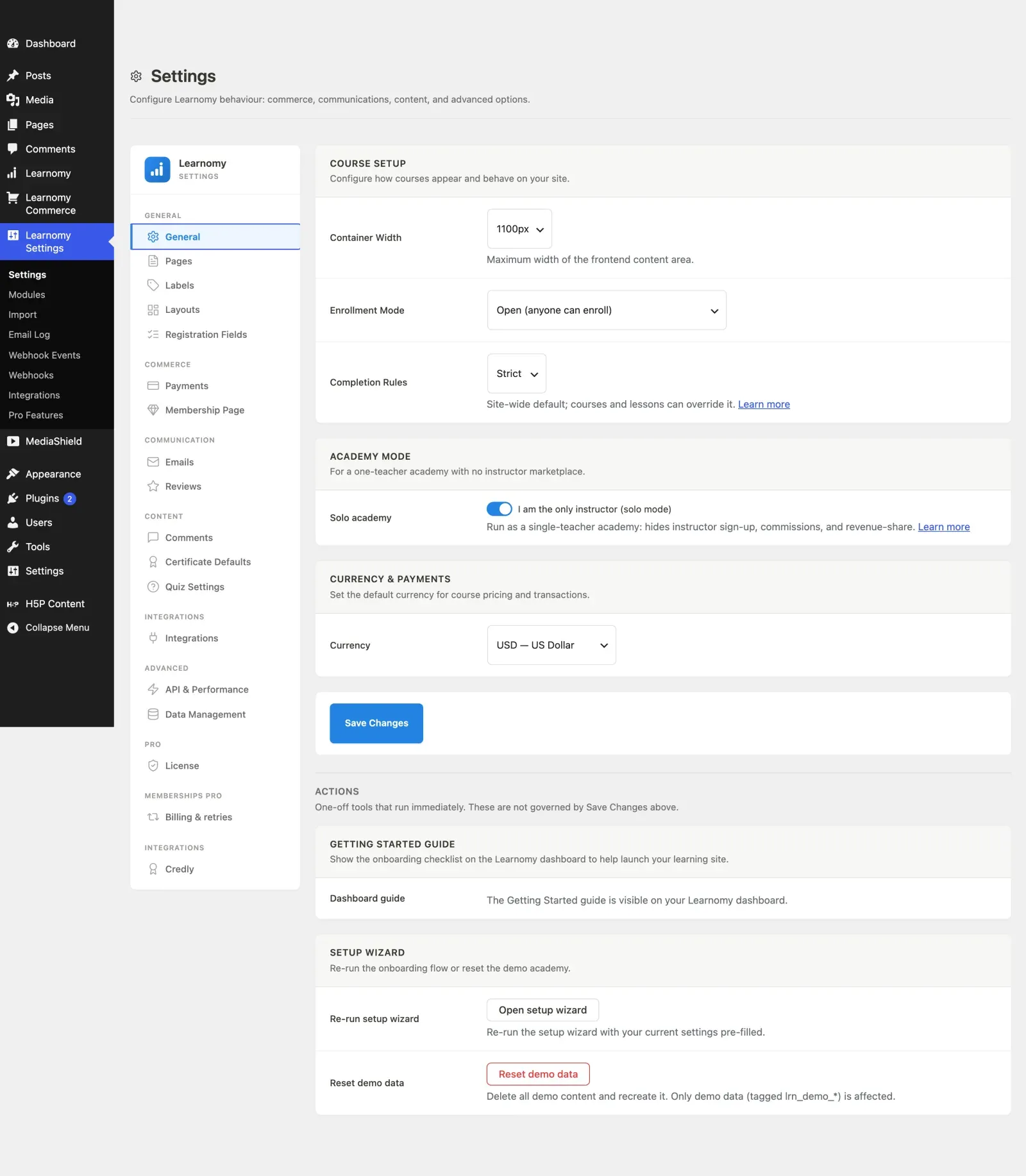 Solo academy mode enabled in settings