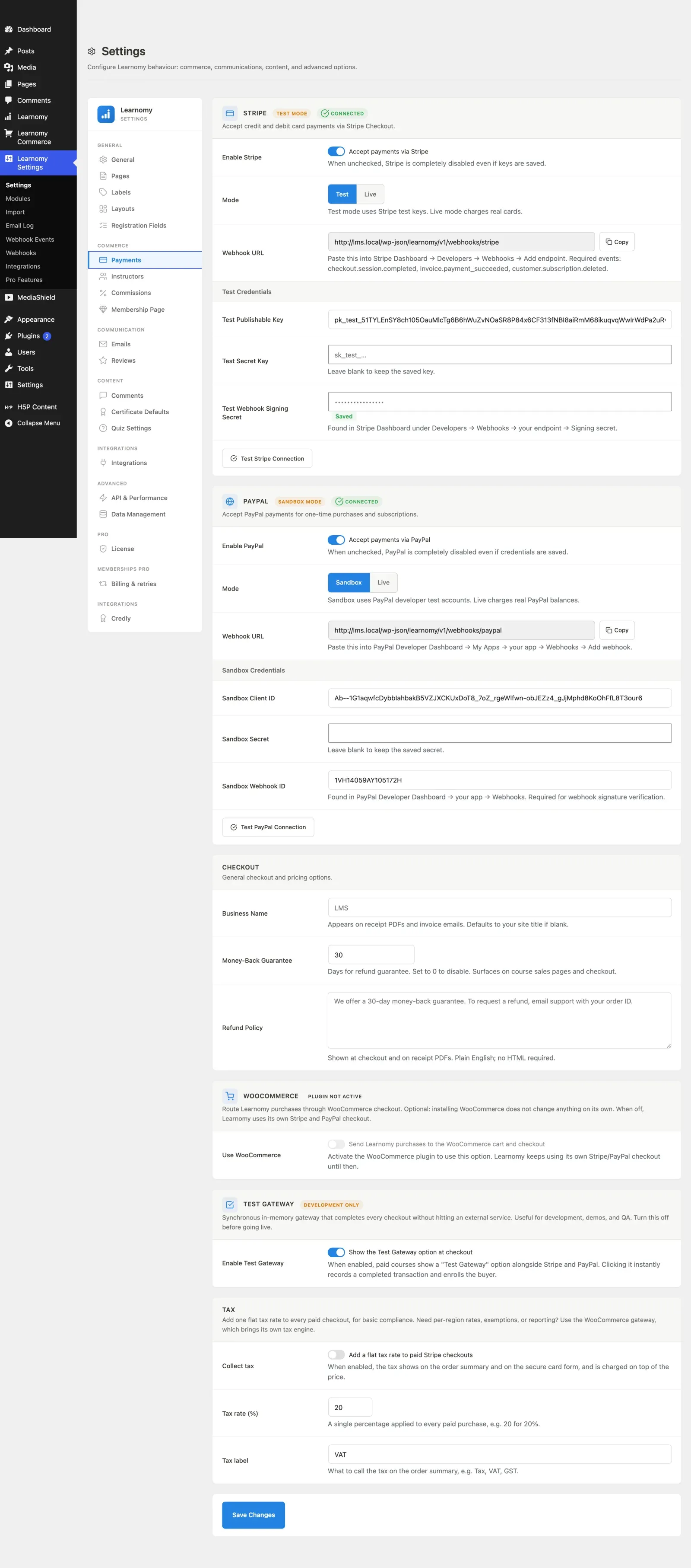 Tax (Flat Rate) first view