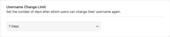 Username Change Limit