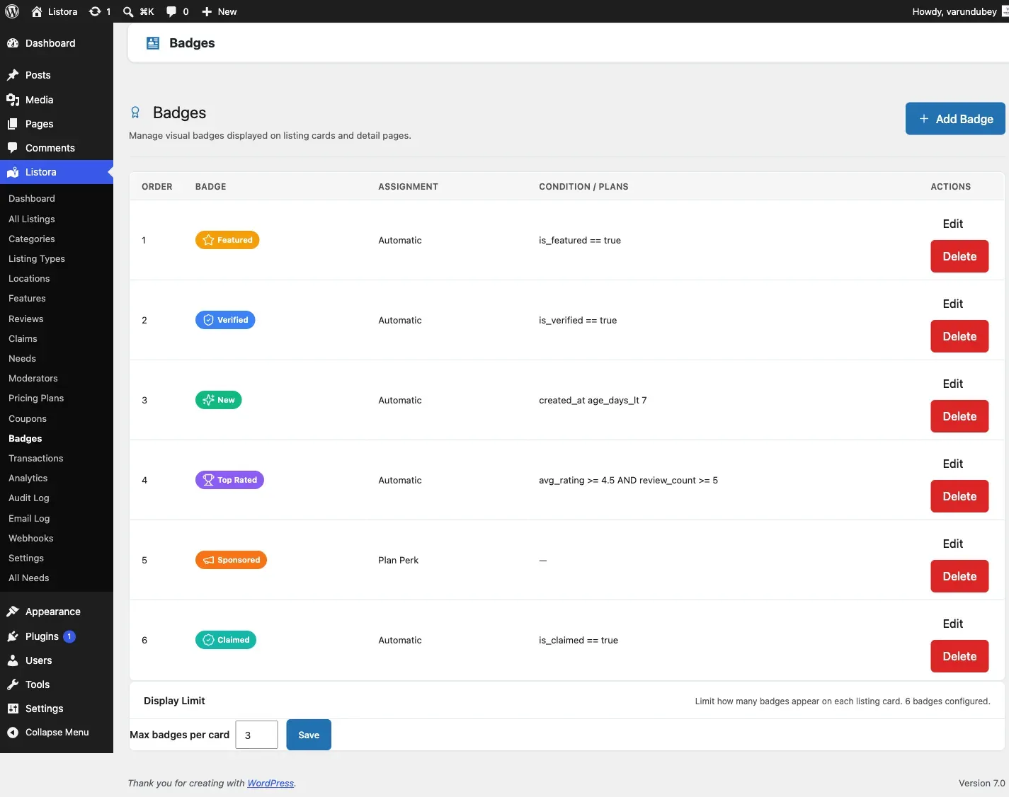 Verification Badges - screenshot from the modernized 1.0.5 site