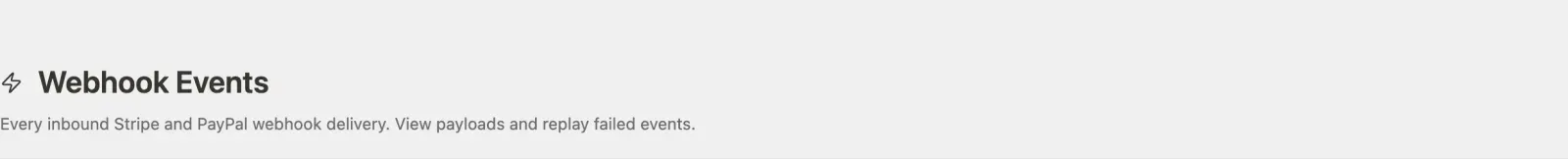 Payment Log header